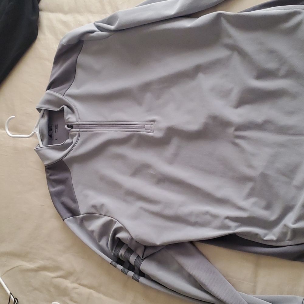 Adidas Grey long-sleeved quarter zip